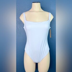 Skims Bodysuit Light Blue "Opal" Fits Everybody Square Neck Stretch